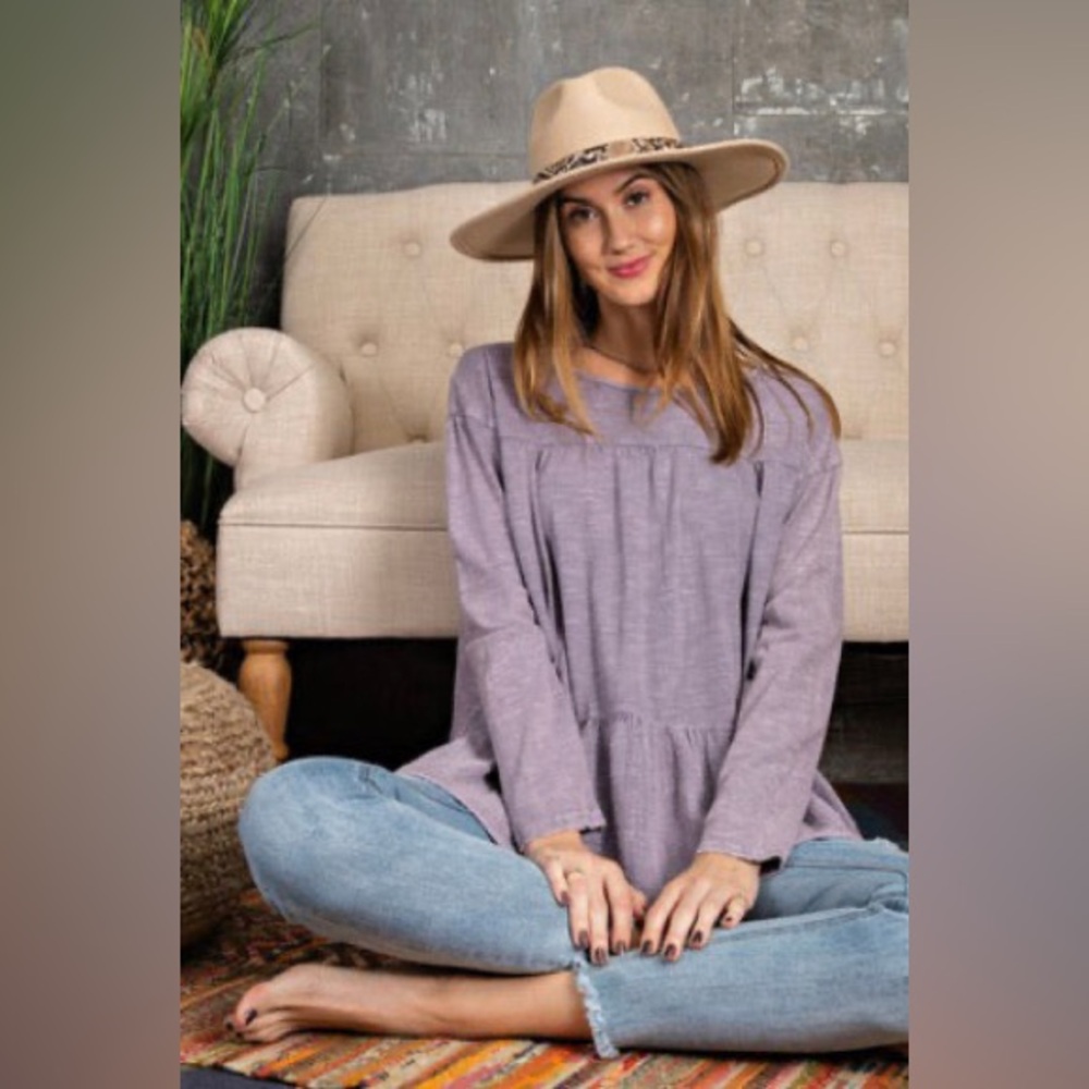 Dusty in Lilac Peplum Top - Picture 4 of 9